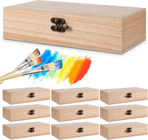 Pack wooden box with hinged - 10,